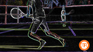 Tennis player running